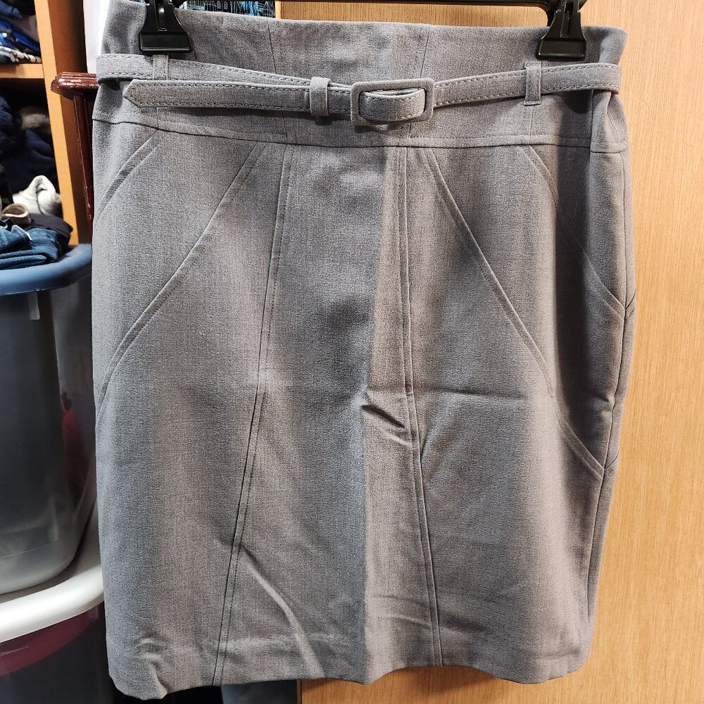 Gorgeous gray skirt with belt 4P Worthington business
